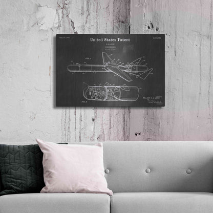 Luxe Metal Art 'Guided Missile Vintage Patent Blueprint' by Epic Portfolio, Metal Wall Art,36x24