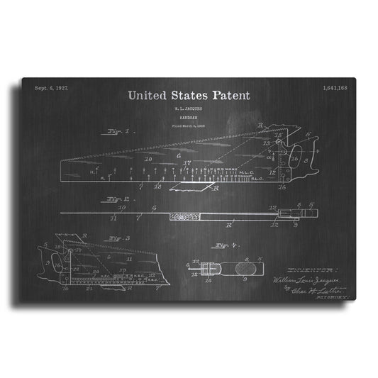 Luxe Metal Art 'Handsaw Vintage Patent Blueprint' by Epic Portfolio, Metal Wall Art