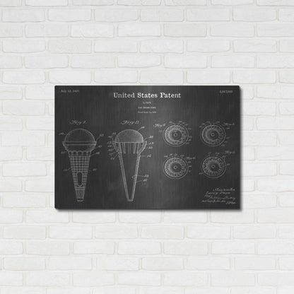 Luxe Metal Art 'Ice Cream Vintage Patent Blueprint' by Epic Portfolio, Metal Wall Art,36x24