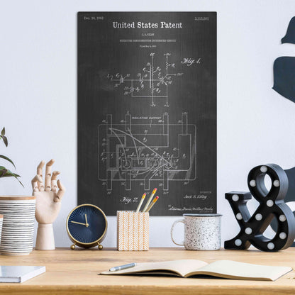 Luxe Metal Art 'Integrated Circuit Vintage Patent Blueprint' by Epic Portfolio, Metal Wall Art,12x16