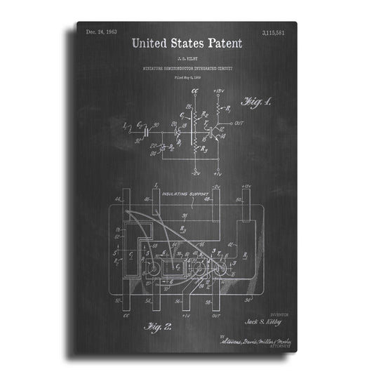 Luxe Metal Art 'Integrated Circuit Vintage Patent Blueprint' by Epic Portfolio, Metal Wall Art