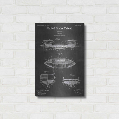 Luxe Metal Art 'Lifeboat Vintage Patent Blueprint' by Epic Portfolio, Metal Wall Art,16x24