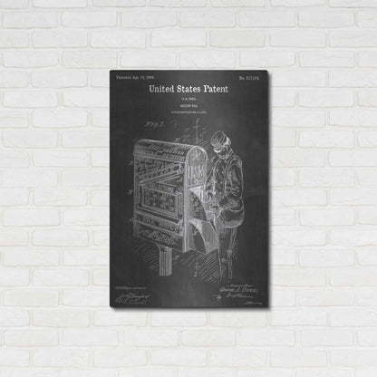 Luxe Metal Art 'Mailbox Vintage Patent Blueprint' by Epic Portfolio, Metal Wall Art,24x36