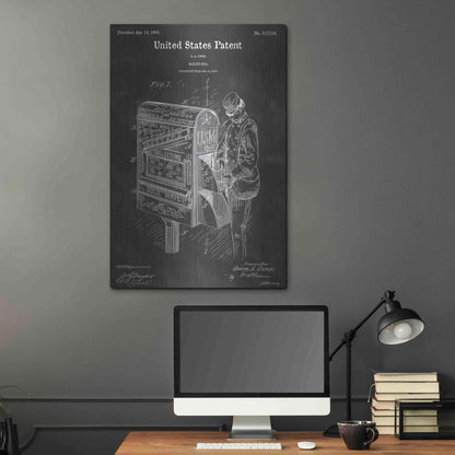 Luxe Metal Art 'Mailbox Vintage Patent Blueprint' by Epic Portfolio, Metal Wall Art,24x36