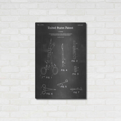 Luxe Metal Art 'Medical Instrument Vintage Patent Blueprint' by Epic Portfolio, Metal Wall Art,24x36