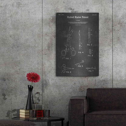 Luxe Metal Art 'Medical Instrument Vintage Patent Blueprint' by Epic Portfolio, Metal Wall Art,24x36