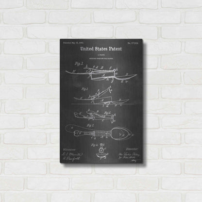 Luxe Metal Art 'Medicine Spoon Vintage Patent Blueprint' by Epic Portfolio, Metal Wall Art,16x24