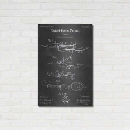 Luxe Metal Art 'Medicine Spoon Vintage Patent Blueprint' by Epic Portfolio, Metal Wall Art,24x36