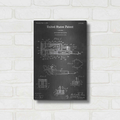 Luxe Metal Art 'Motor Hair Clipper Vintage Patent Blueprint' by Epic Portfolio, Metal Wall Art,12x16