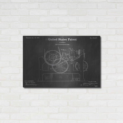 Luxe Metal Art 'Weft Vintage Patent Blueprint' by Epic Portfolio, Metal Wall Art,36x24