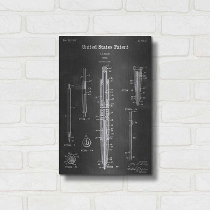 Luxe Metal Art 'Pencil Vintage Patent Blueprint' by Epic Portfolio, Metal Wall Art,12x16