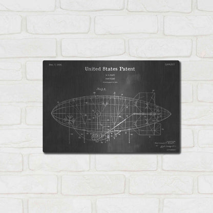 Luxe Metal Art 'Pony Blimp Vintage Patent Blueprint' by Epic Portfolio, Metal Wall Art,16x12