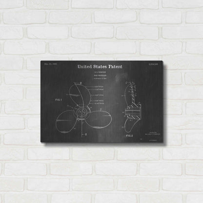 Luxe Metal Art 'Propeller Vintage Patent Blueprint' by Epic Portfolio, Metal Wall Art,24x16