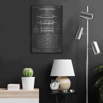 Luxe Metal Art 'Rolling Pin Vintage Patent Blueprint' by Epic Portfolio, Metal Wall Art,16x24