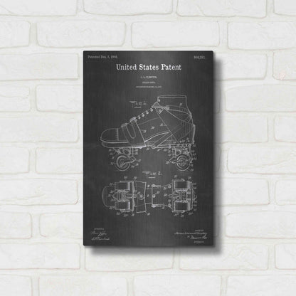 Luxe Metal Art 'Skate Vintage Patent Blueprint' by Epic Portfolio, Metal Wall Art,12x16