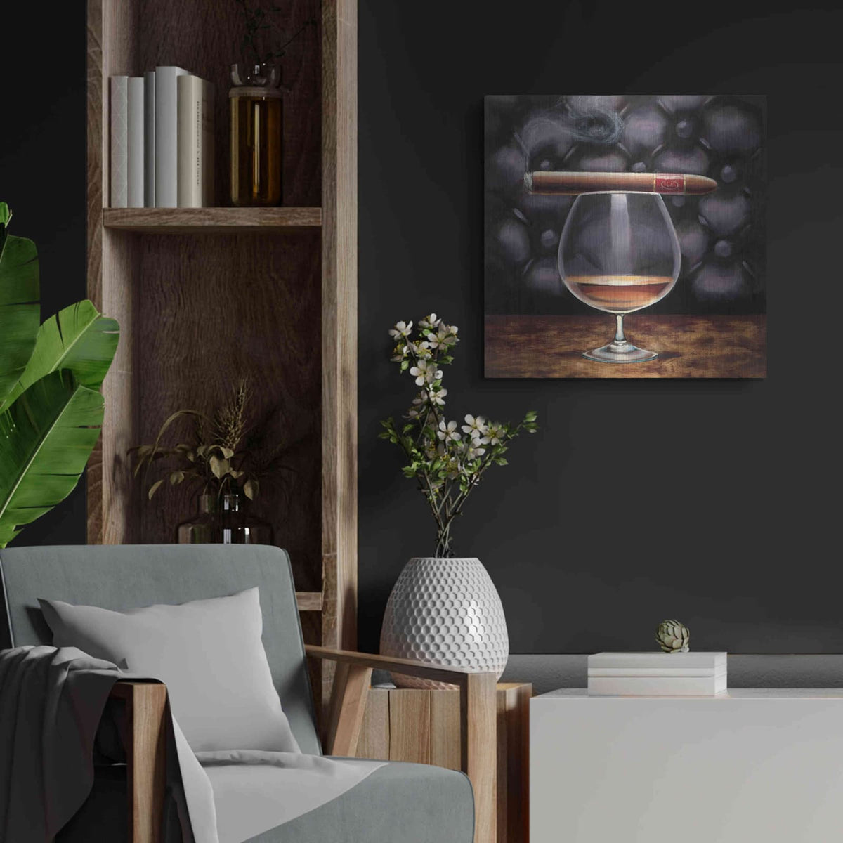 'Gentlemen Prefer I' by Marco Fabiano – Metal Wall Art, 24x24 room view
