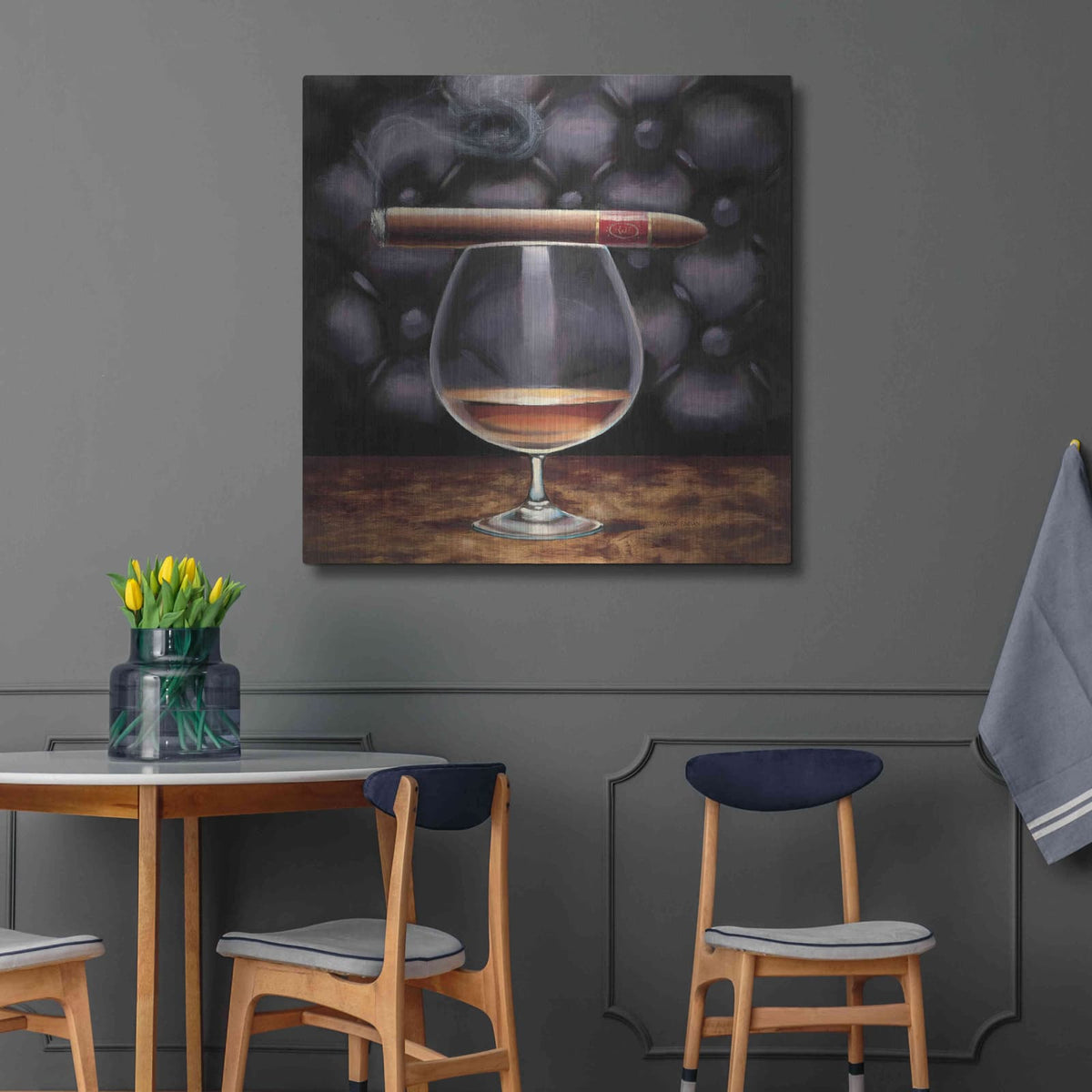 'Gentlemen Prefer I' by Marco Fabiano – Metal Wall Art, 36x36 room view