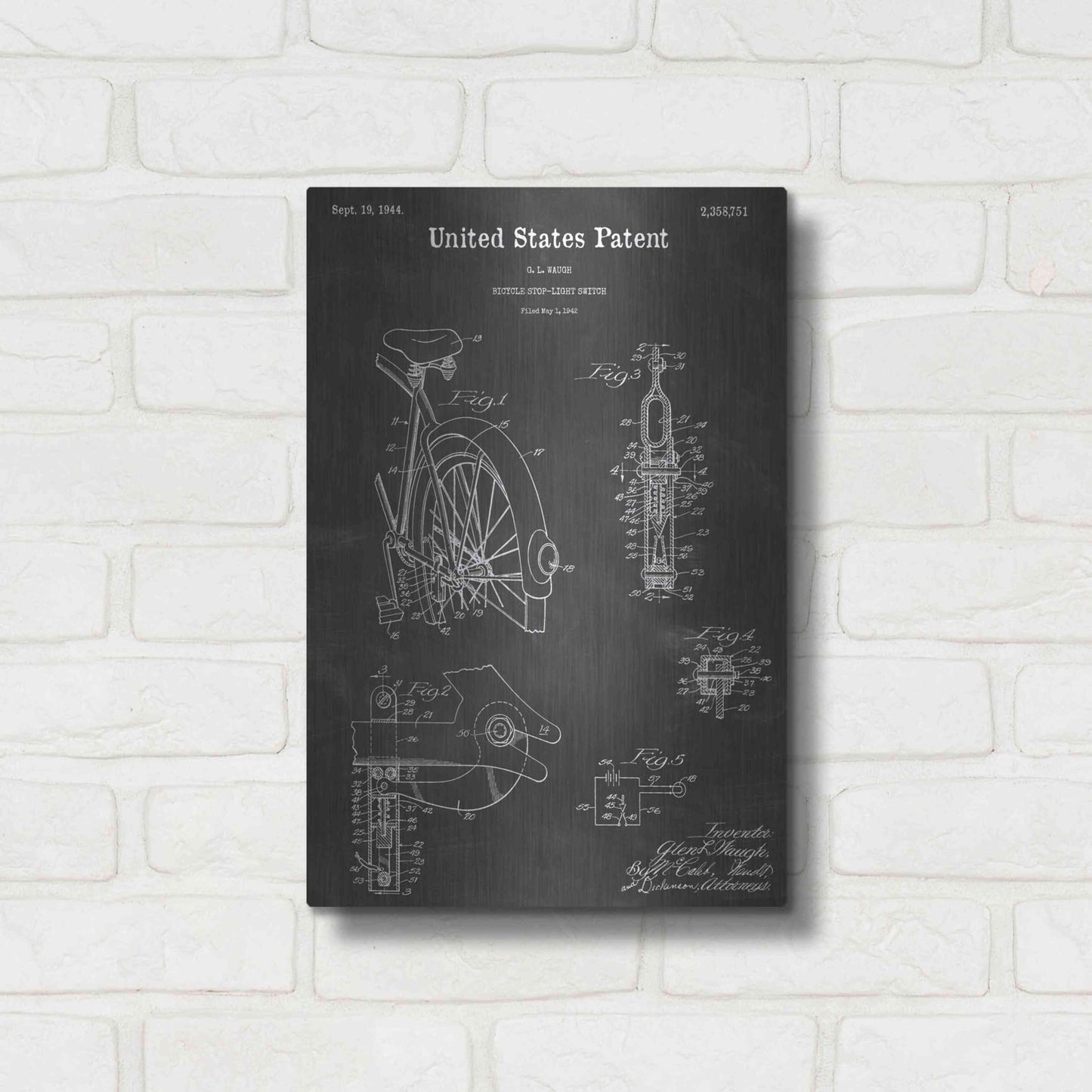 Luxe Metal Art 'Stop Light Vintage Patent Blueprint' by Epic Portfolio, Metal Wall Art,12x16