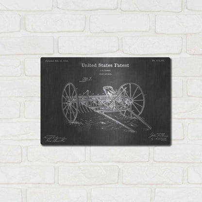 Luxe Metal Art 'Sulky Vintage Patent Blueprint' by Epic Portfolio, Metal Wall Art,16x12