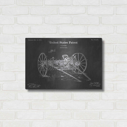 Luxe Metal Art 'Sulky Vintage Patent Blueprint' by Epic Portfolio, Metal Wall Art,24x16