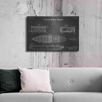 Luxe Metal Art 'Surfboard Vintage Patent Blueprint' by Epic Portfolio, Metal Wall Art,36x24