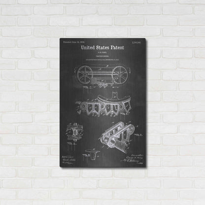 Luxe Metal Art 'Traction Engine Vintage Patent Blueprint' by Epic Portfolio, Metal Wall Art,24x36