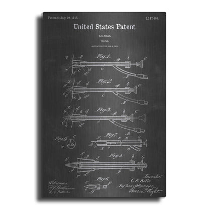 Luxe Metal Art 'Trocar Vintage Patent Blueprint' by Epic Portfolio, Metal Wall Art