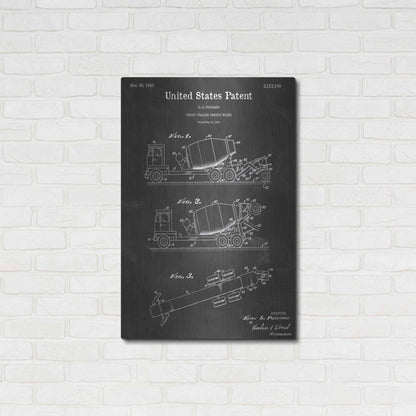 Luxe Metal Art 'Truck-trailer Transit Mixer Vintage Patent Blueprint' by Epic Portfolio, Metal Wall Art,24x36