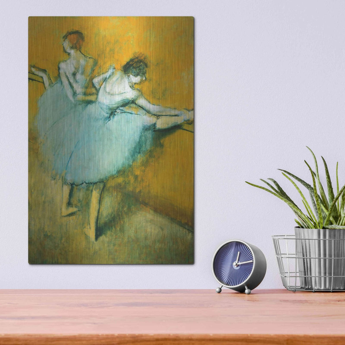 'Dancers at the Barre' by Edgar Degas – Metal Wall Art, 12x16 room view