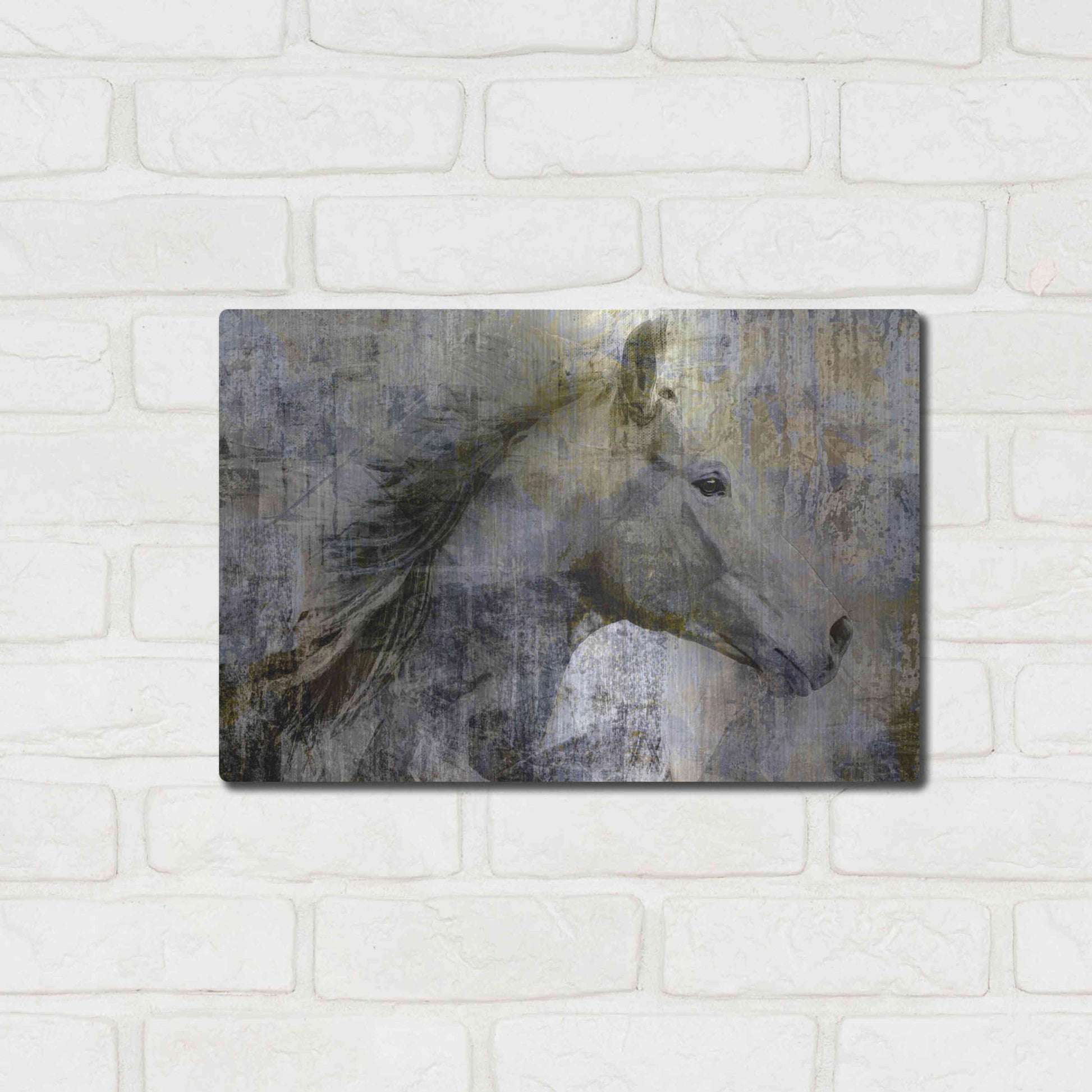 Luxe Metal Art 'Vintage Horse,' Metal Wall Art,16x12