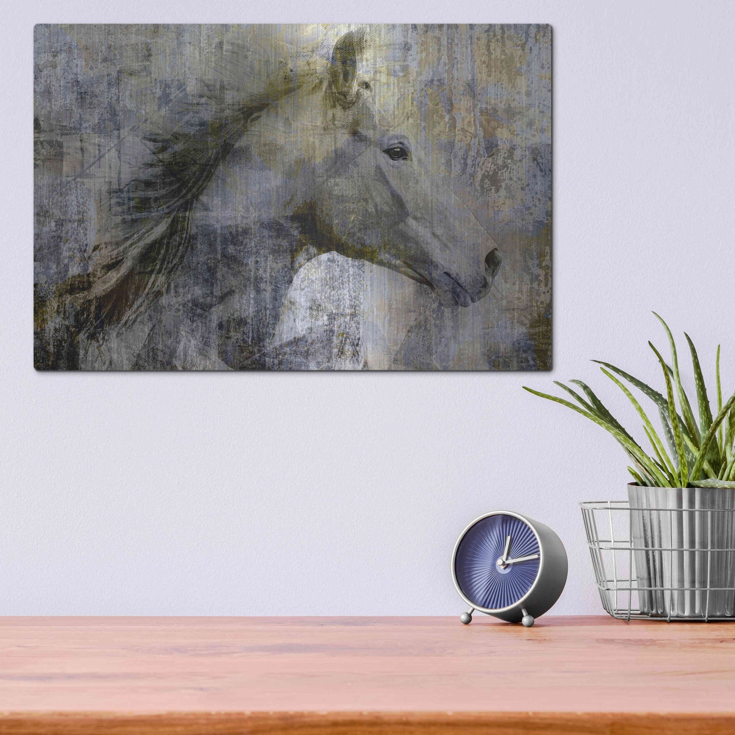 Luxe Metal Art 'Vintage Horse,' Metal Wall Art,16x12