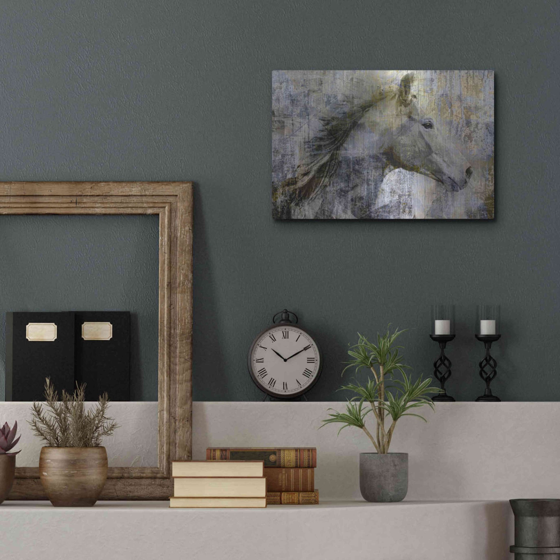 Luxe Metal Art 'Vintage Horse,' Metal Wall Art,16x12