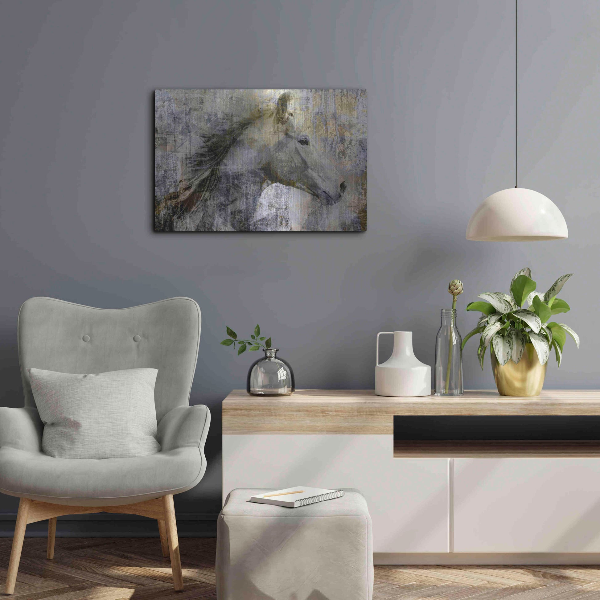 Luxe Metal Art 'Vintage Horse,' Metal Wall Art,24x16