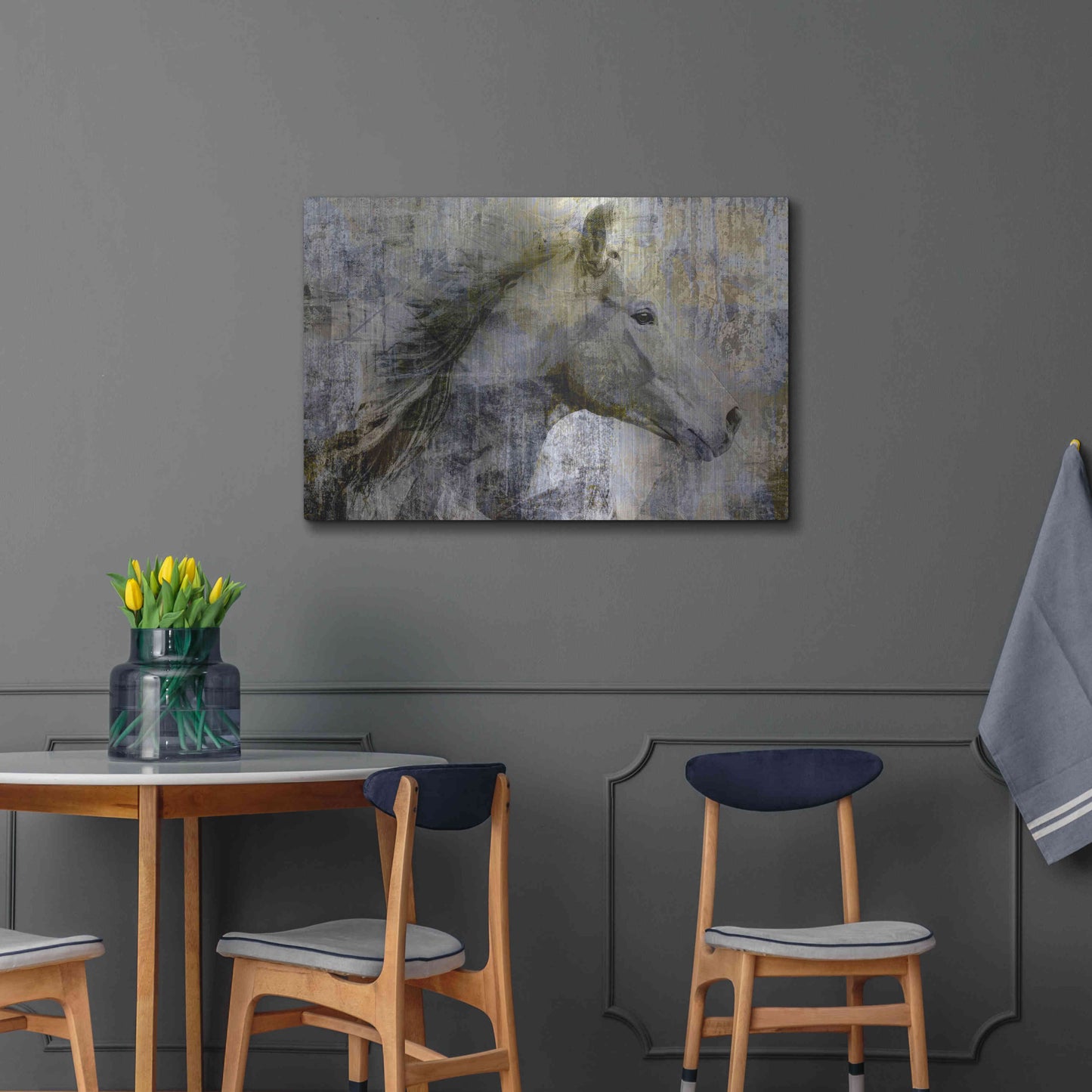 Luxe Metal Art 'Vintage Horse,' Metal Wall Art,36x24