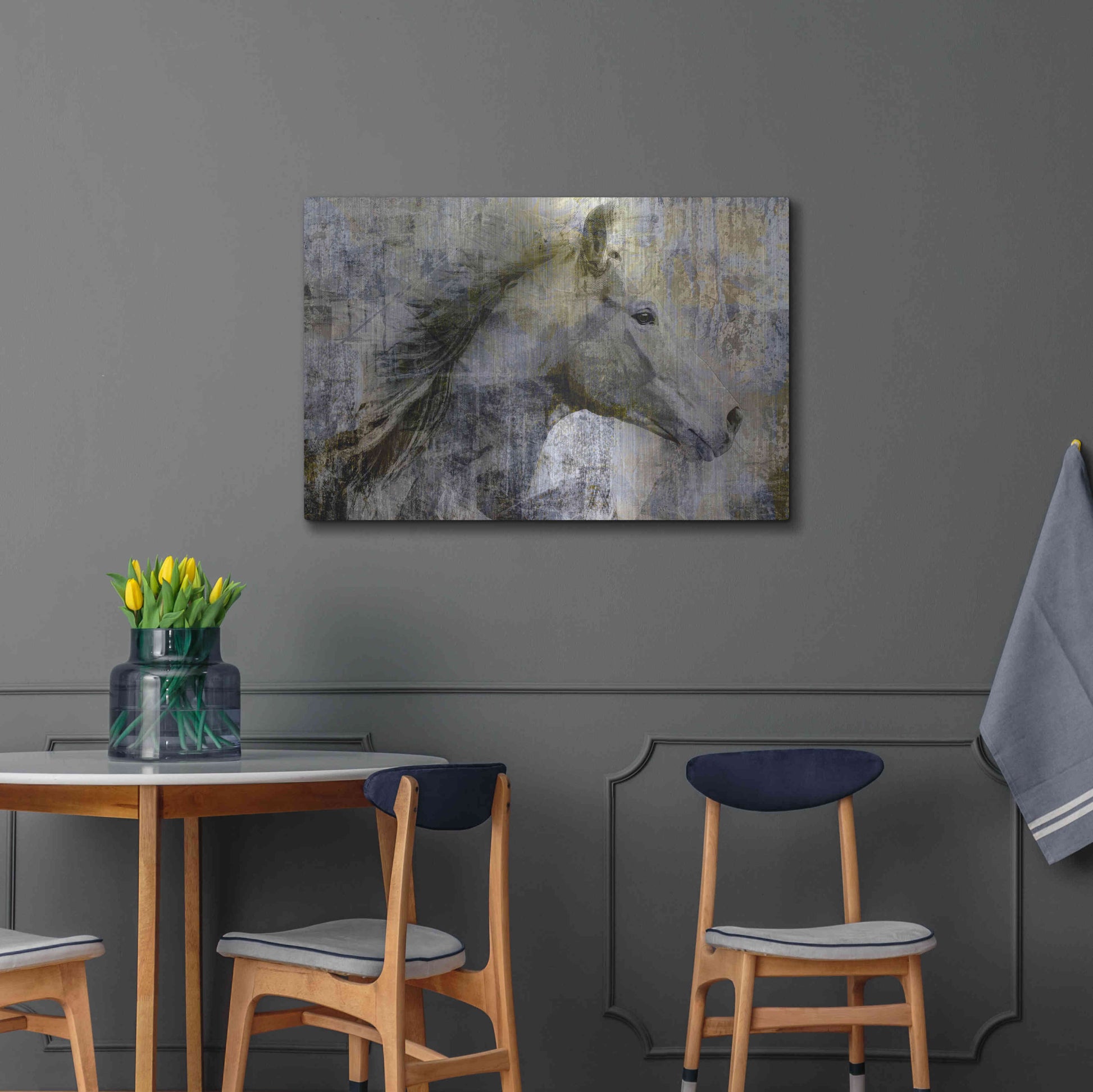 Luxe Metal Art 'Vintage Horse,' Metal Wall Art,36x24