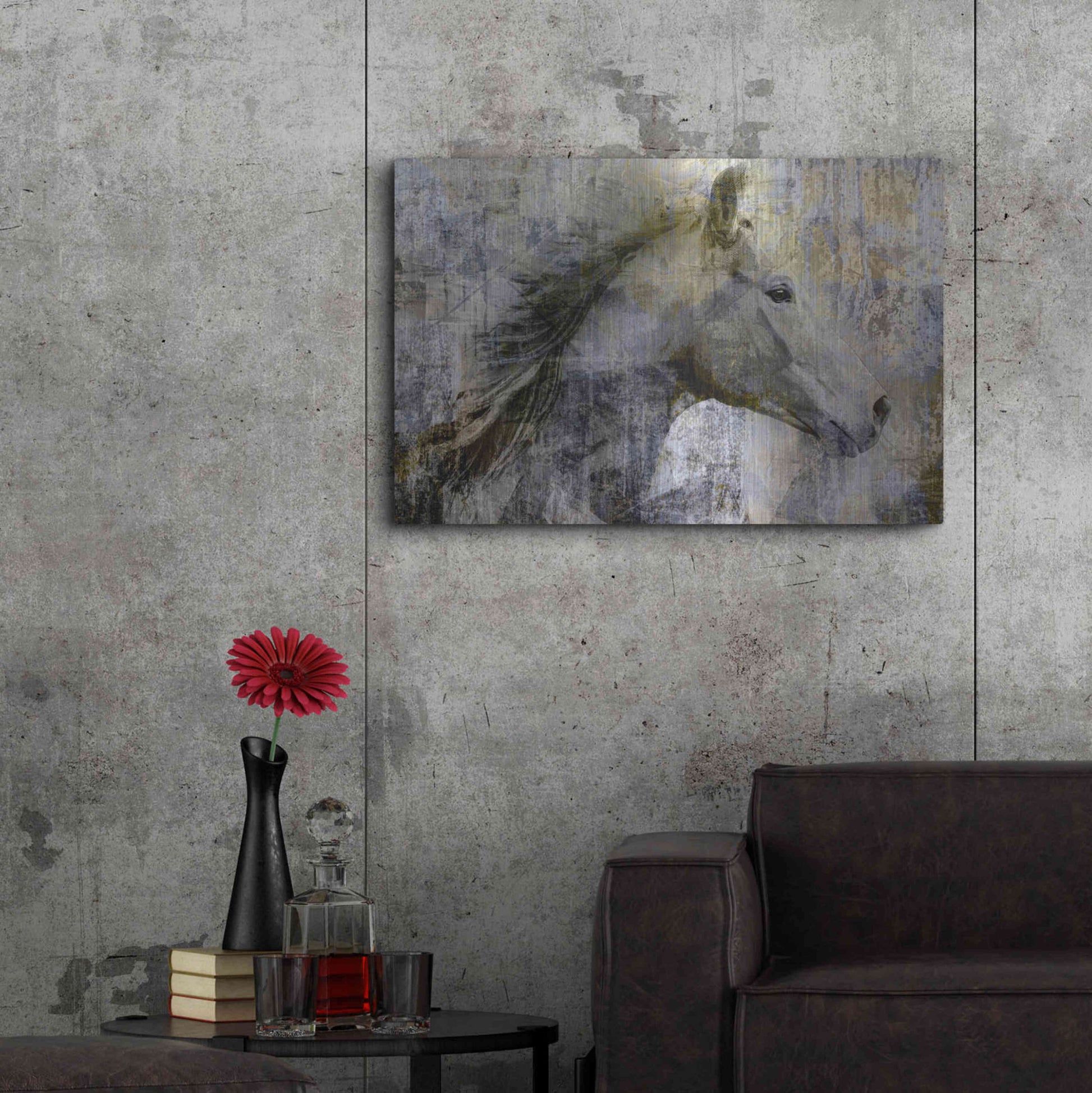 Luxe Metal Art 'Vintage Horse,' Metal Wall Art,36x24