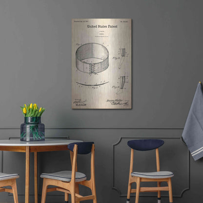 Luxe Metal Art 'Bandage Blueprint Patent Parchment,' Metal Wall Art,24x36