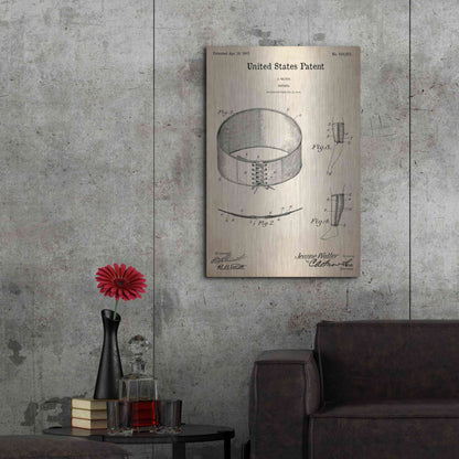 Luxe Metal Art 'Bandage Blueprint Patent Parchment,' Metal Wall Art,24x36