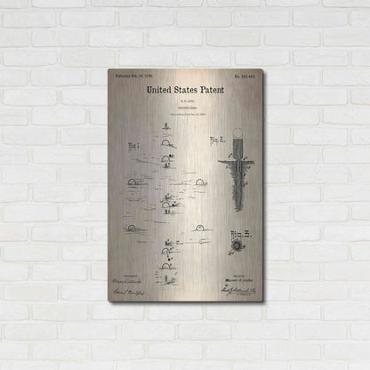 Luxe Metal Art 'Croquet Blueprint Patent Parchment,' Metal Wall Art,24x36