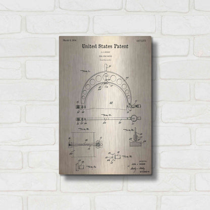 Luxe Metal Art 'Dial Snap Gauge Blueprint Patent Parchment,' Metal Wall Art,12x16