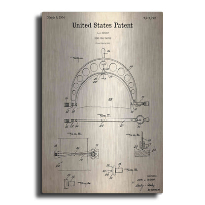 Luxe Metal Art 'Dial Snap Gauge Blueprint Patent Parchment,' Metal Wall Art