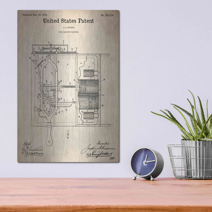 Luxe Metal Art 'Dish Washing Machine Blueprint Patent Parchment,' Metal Wall Art,12x16