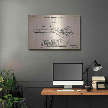 Luxe Metal Art 'Cold War Era Guided Missile Blueprint Patent Parchment,' Metal Wall Art,36x24