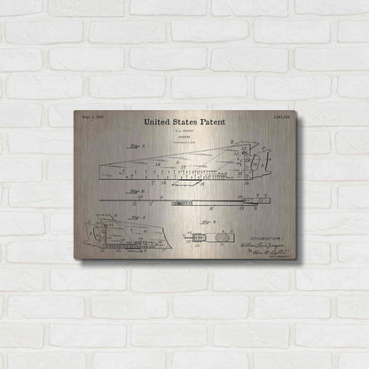 Luxe Metal Art 'Handsaw Blueprint Patent Parchment,' Metal Wall Art,24x16