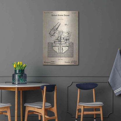 Luxe Metal Art 'Mortar Mounting Blueprint Patent Parchment,' Metal Wall Art,24x36