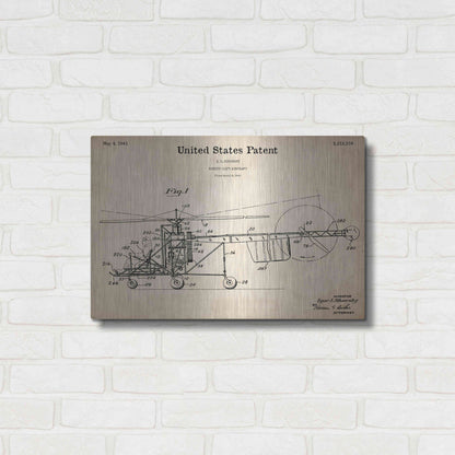 Luxe Metal Art 'Direct-Lift Aircraft Blueprint Patent Parchment,' Metal Wall Art,24x16