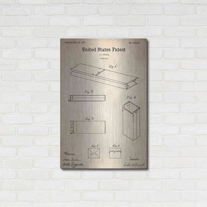 Luxe Metal Art 'Paper Bag Blueprint Patent Parchment,' Metal Wall Art,24x36