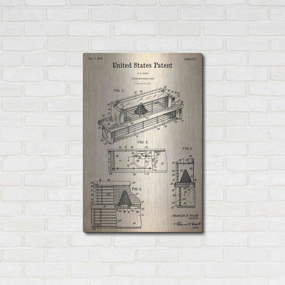 Luxe Metal Art 'Queen and Drone Trap Blueprint Patent Parchment,' Metal Wall Art,24x36