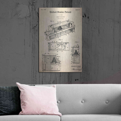 Luxe Metal Art 'Queen and Drone Trap Blueprint Patent Parchment,' Metal Wall Art,24x36