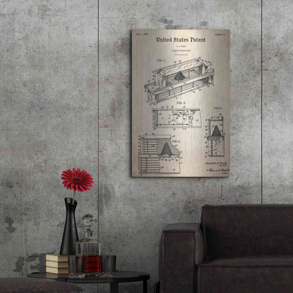 Luxe Metal Art 'Queen and Drone Trap Blueprint Patent Parchment,' Metal Wall Art,24x36